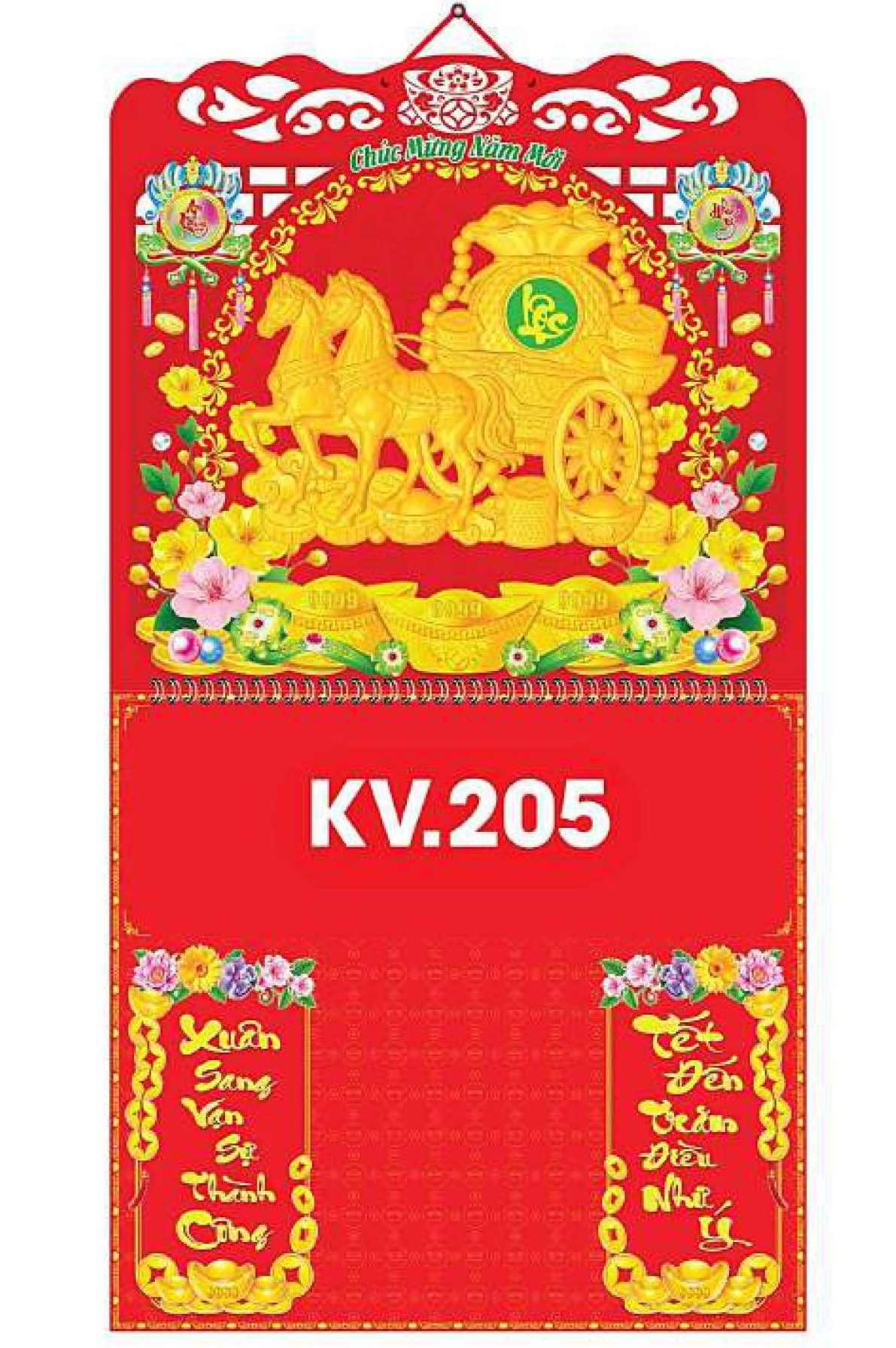 3 Mẫu Bìa Lịch 2026 Lò Xo Dán Nổi (37x70 cm) - NSKV205 - NSKV207 (Tuỳ Chọn 19 Mẫu Hình Nổi Và 5 Chân Bìa)