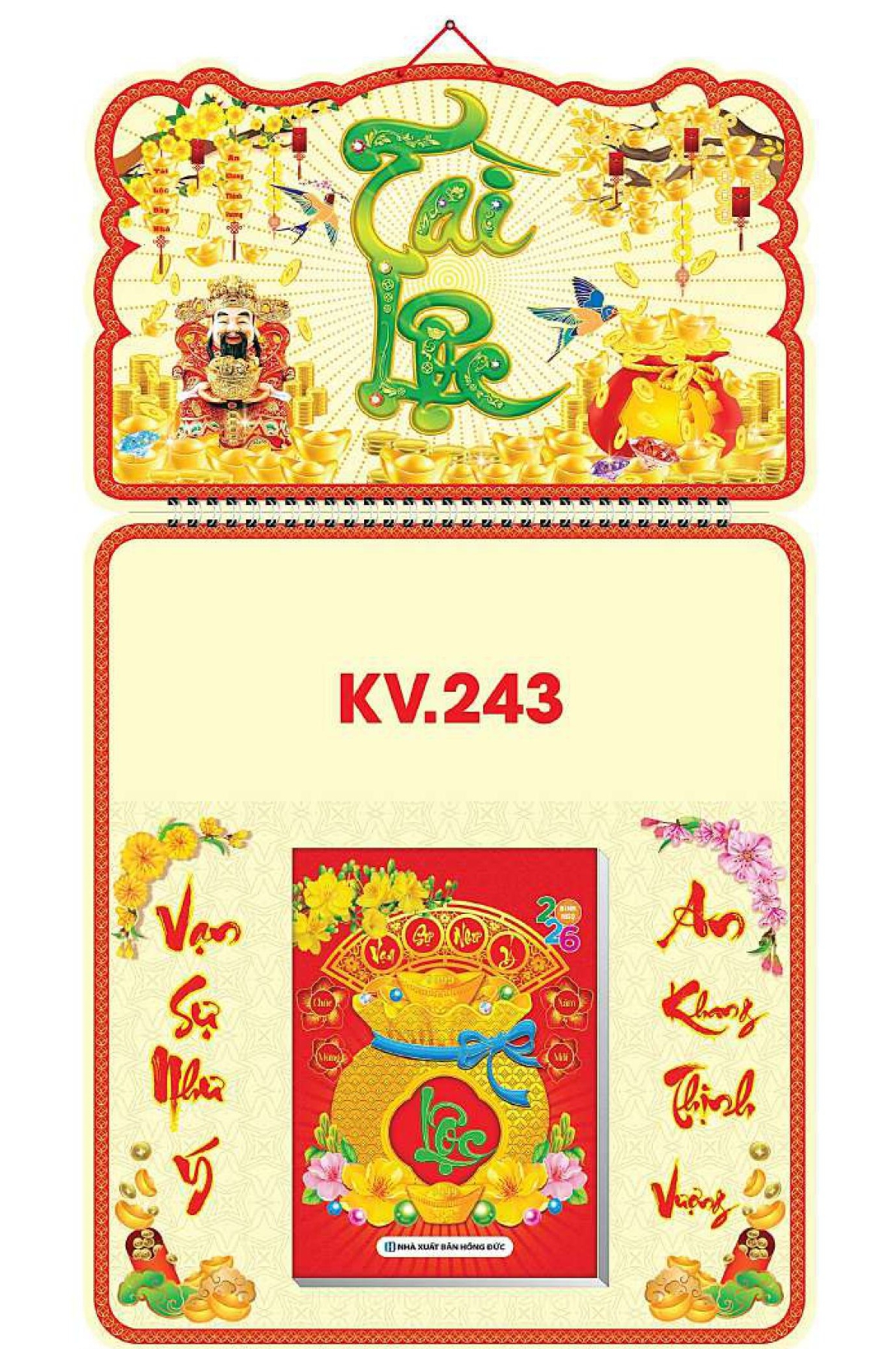 Mẫu Bìa Lịch 2026 Lò Xo (33.5x59.5 cm) - TVKV243