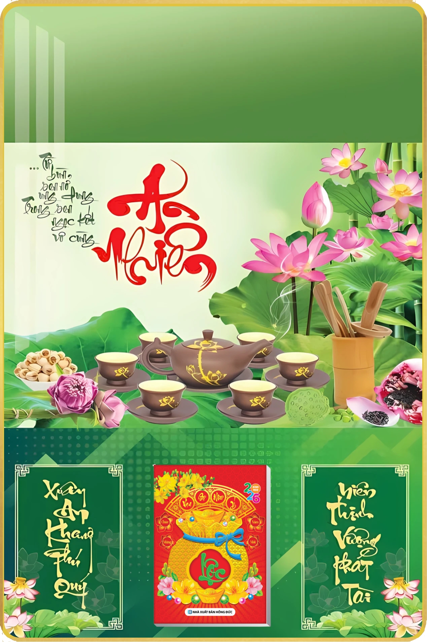 2 Mẫu Phong Thủy - Lịch Treo Tường Laminate Tráng Gương 2026 (40x60 cm)