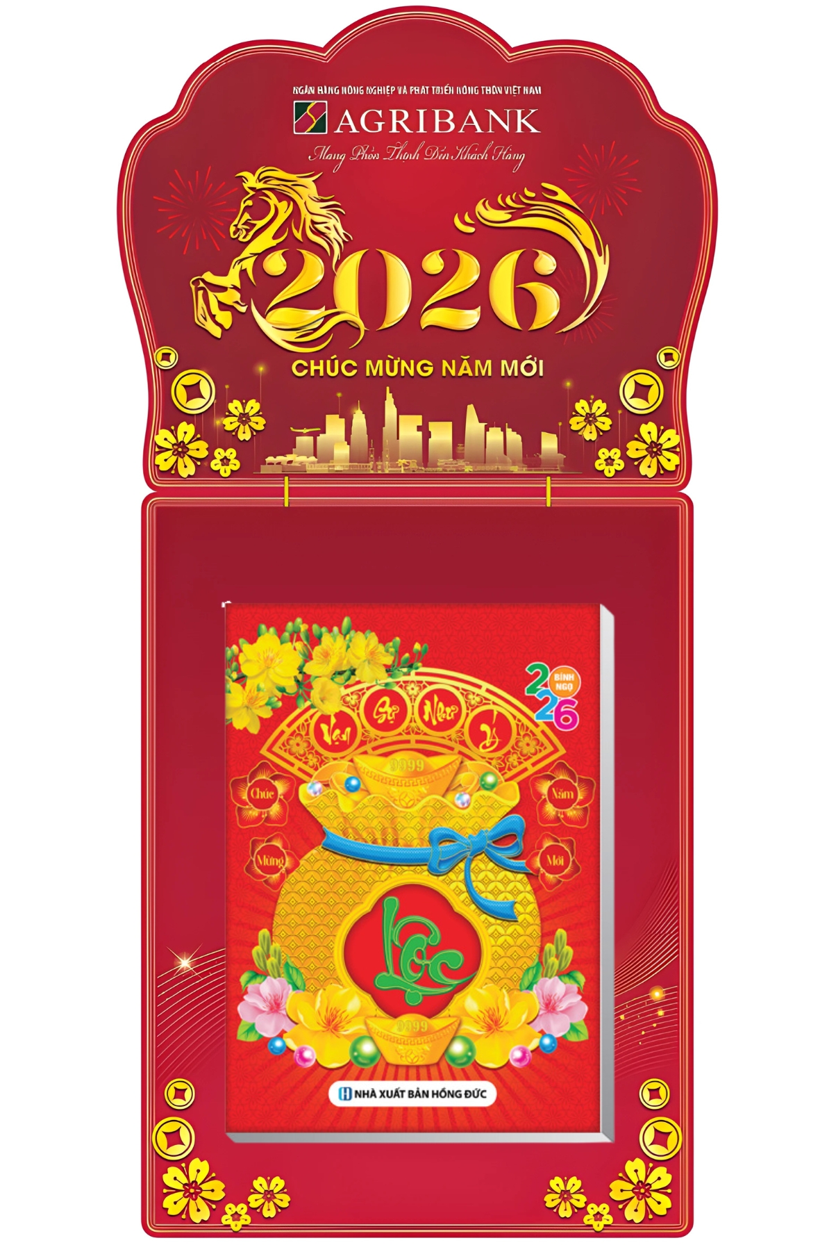 In Lịch Bloc Độc Quyền 2026 (Thiết Kế Theo Yêu Cầu) - Lịch Bloc In Logo Agribank- KÍCH THƯỚC 20 X 30 CM, 25 X 35 CM, 30 X 40 CM - NSKV404