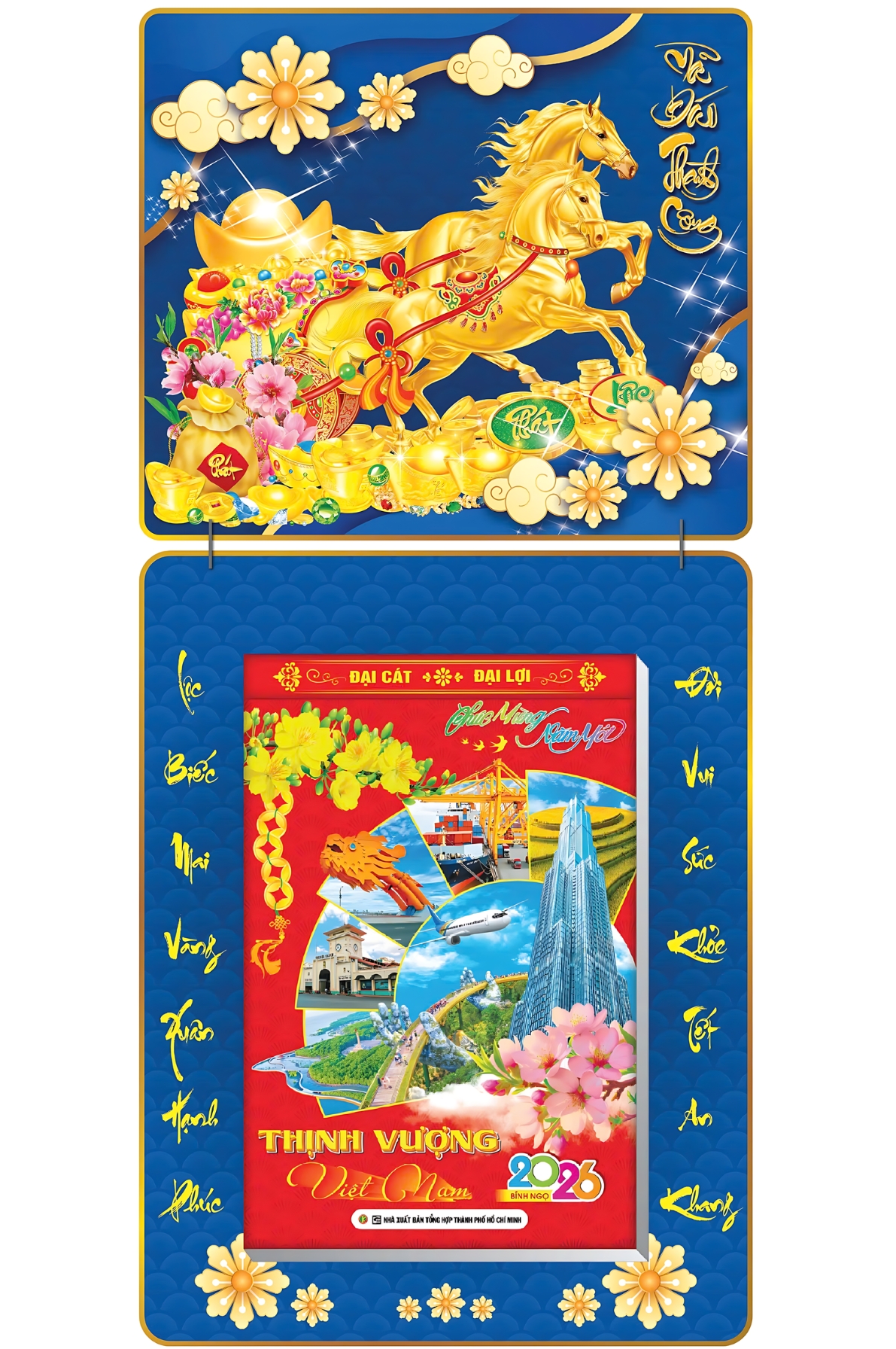 Lịch Bloc 2026 (20x30 cm) Siêu Đại - Mã Đáo Thành Công 01 Trọn Bộ Đầu Treo Laminate