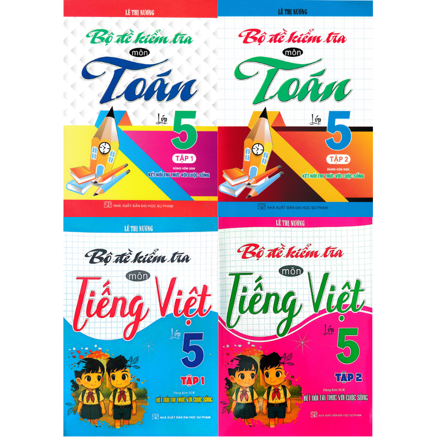 Combo Bộ Đề Kiểm Tra Môn Toán + Tiếng Việt Lớp 5 - Tập 1 + Tập 2 (Dùng Kèm SGK Kết Nối Tri Thức Với Cuộc Sống) (Bộ 4 Cuốn)