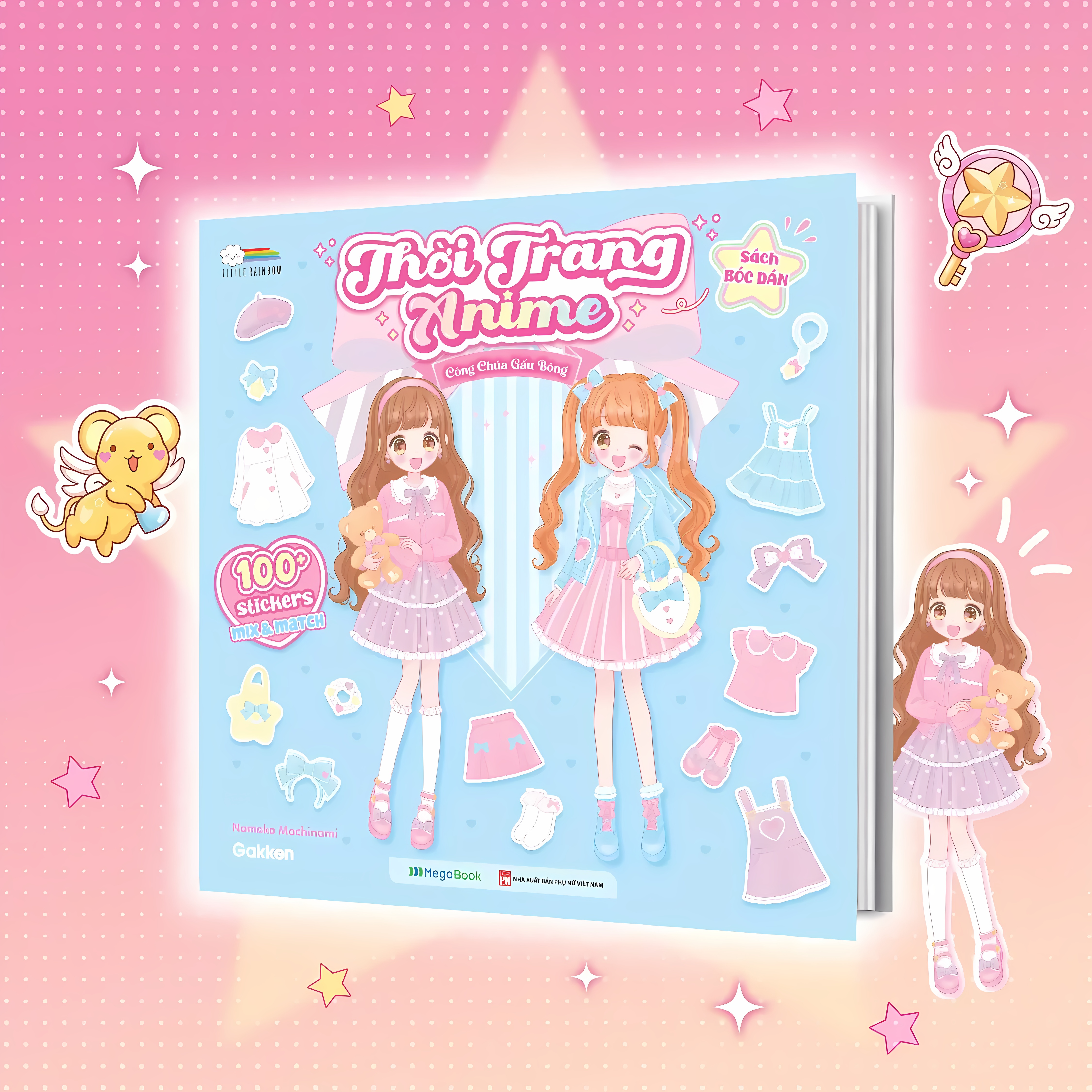 Thời Trang Anime - Công Chúa Gấu Bông (100+ Stickers Dễ Thương) - Sách Bóc Dán Sticker Thời Trang Cho Bé Gái