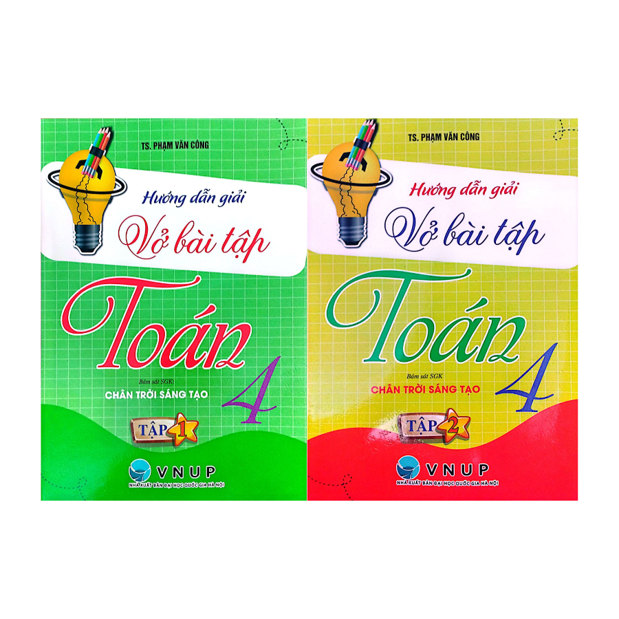 Combo Hướng Dẫn Giải Vở Bài Tập Toán 4 Tập 1 + 2 (Bám Sát SGK Chân Trời Sáng Tạo)