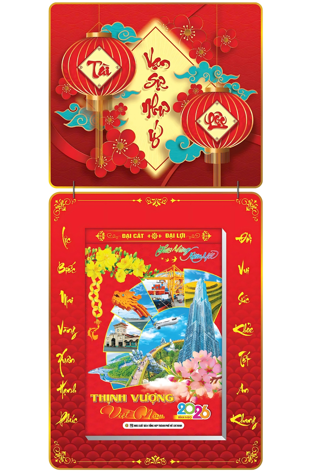Lịch Bloc 2026 (20x30 cm) Siêu Đại - Vạn Sự Như Ý Trọn Bộ Đầu Treo Laminate 