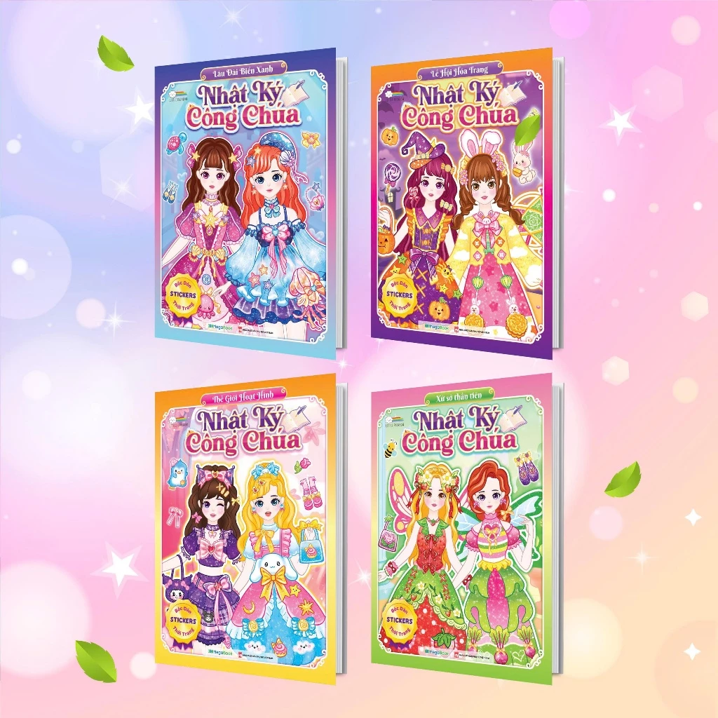 Combo Nhật Ký Công Chúa (150+ Stickers Dễ Thương) (Bộ 4 Cuốn)