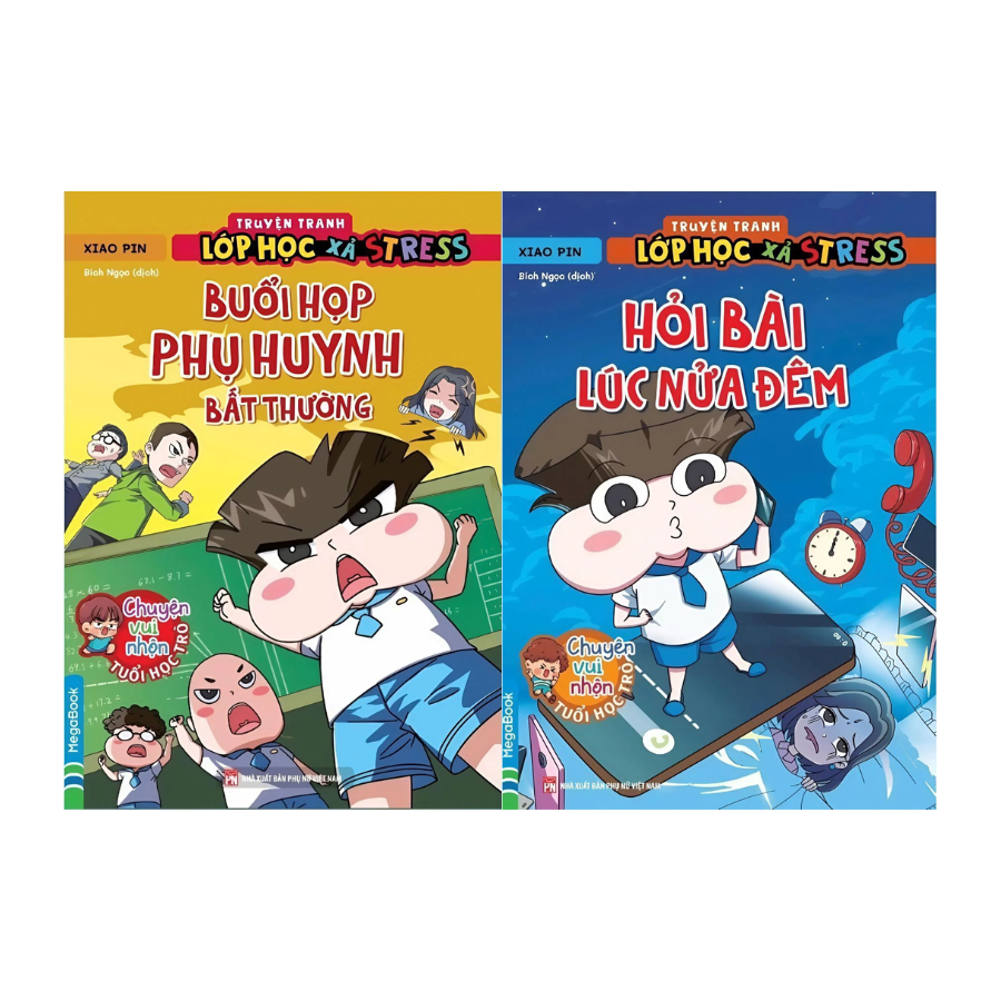 Combo Truyện Tranh Lớp Học Xả Stress - Buổi Họp Phụ Huynh Bất Thường + Hỏi Bài Lúc Nửa Đêm (Bộ 2 Cuốn)