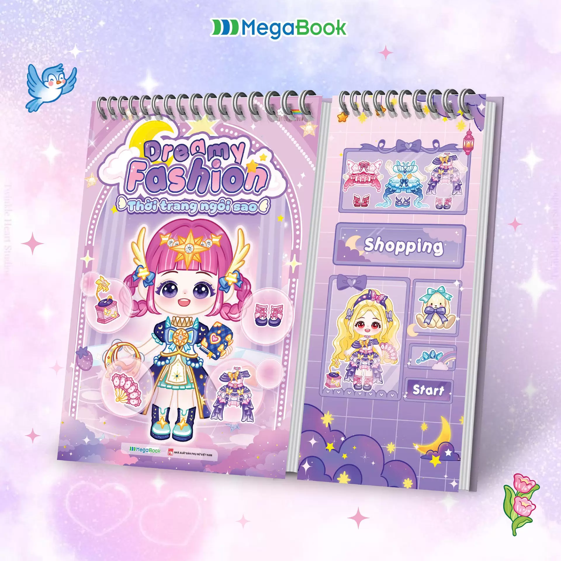 Dreamy Fashion - Thời Trang Ng&ocirc;i Sao (T&ocirc; M&agrave;u V&agrave; B&oacute;c D&aacute;n Hơn 160+ Sticker S&aacute;ng Tạo Cho B&eacute; G&aacute;i)