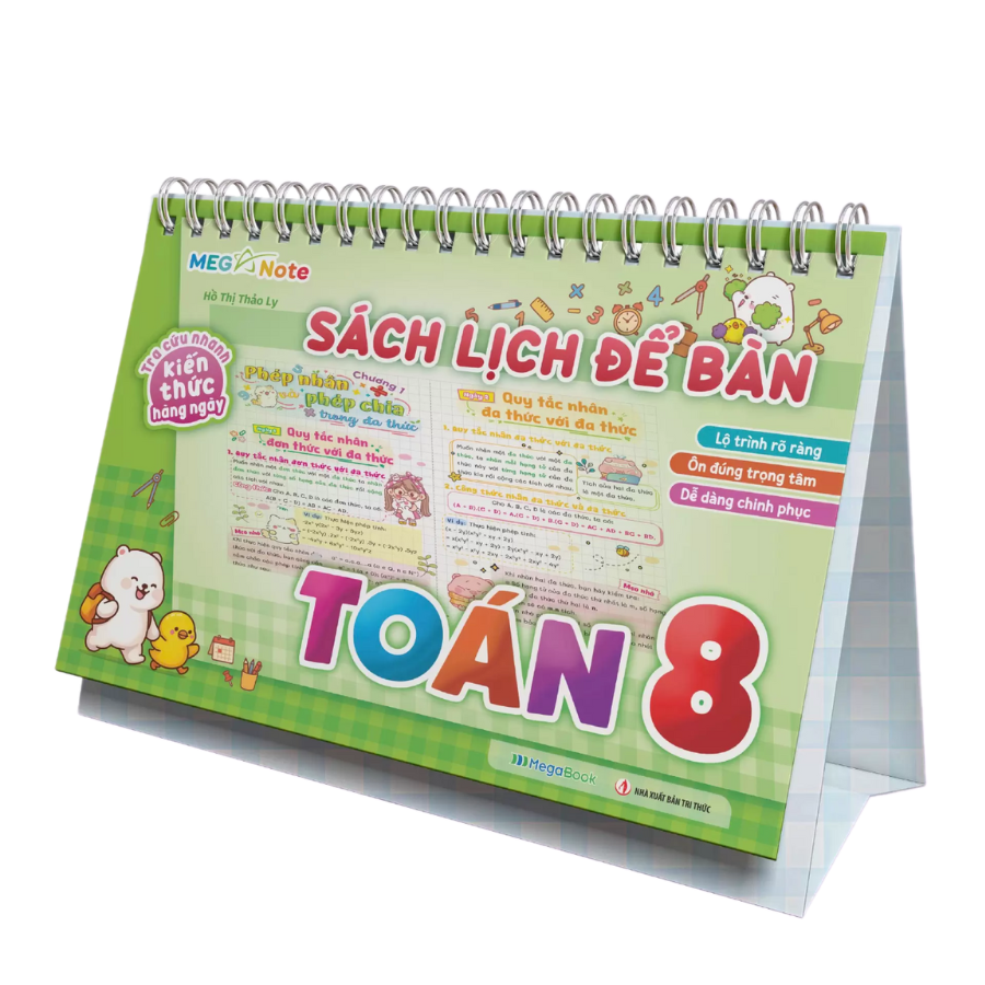 S&aacute;ch Lịch Để B&agrave;n - Tra Cứu Nhanh Kiến Thức H&agrave;ng Ng&agrave;y To&aacute;n Lớp 8