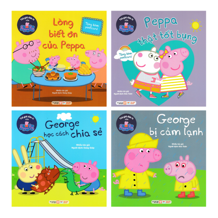 Combo Thế Giới Diệu K&igrave; Của Peppa Pig BIẾT ƠN + CHIA SẺ + TỐT BỤNG + CẢM LẠNH