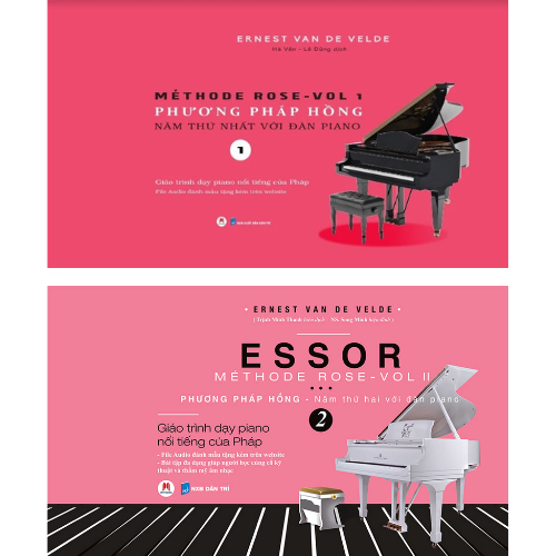 Piano Methode Rose - Phương Ph&aacute;p Hồng - Năm Thứ Nhất Với Đ&agrave;n Piano + Năm Thứ Hai