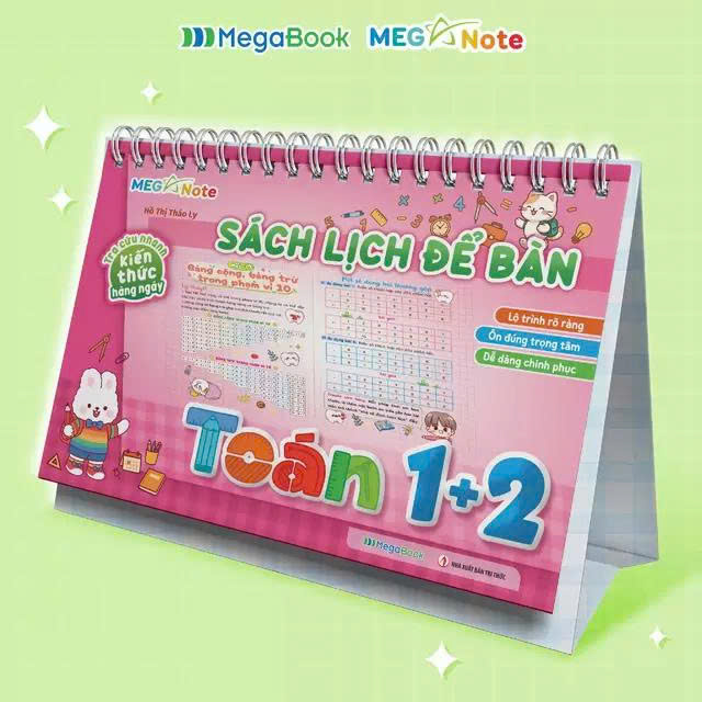 S&aacute;ch Lịch Để B&agrave;n - Tra Cứu Nhanh Kiến Thức H&agrave;ng Ng&agrave;y To&aacute;n Lớp 1+2
