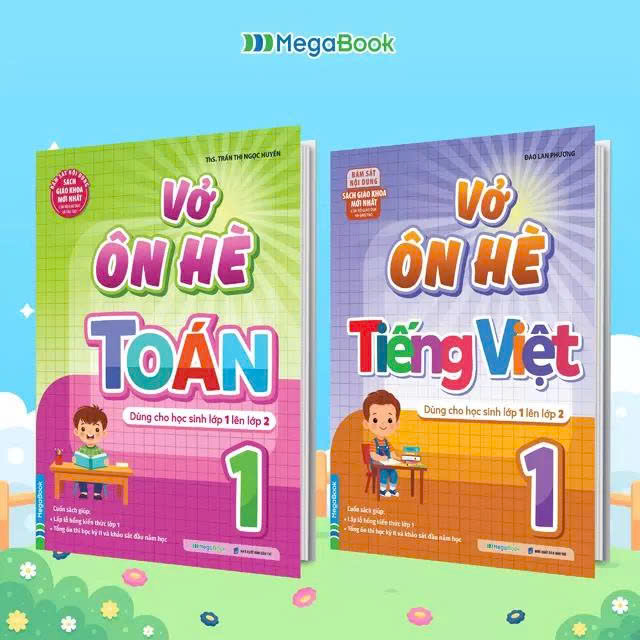 Combo Vở &Ocirc;n H&egrave; To&aacute;n & Tiếng Việt Lớp 1 - D&agrave;nh Cho Học Sinh Lớp 1 L&ecirc;n Lớp 2 ( Bộ 2 Cuốn )