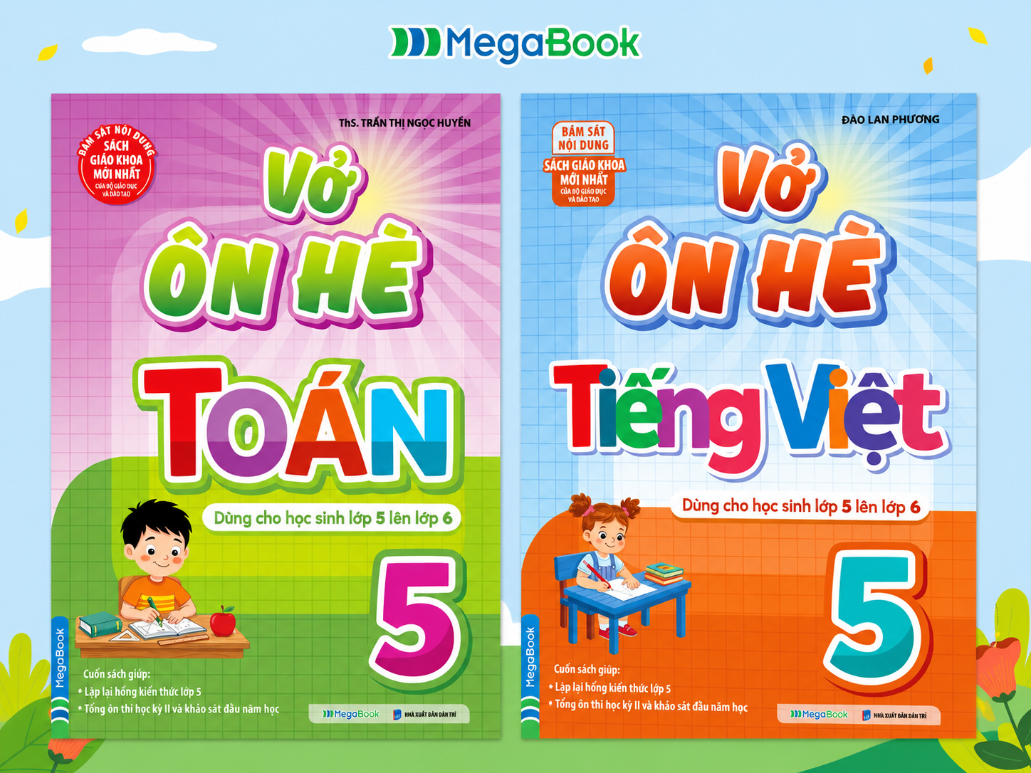 Combo Vở &Ocirc;n H&egrave; To&aacute;n V&agrave; Tiếng Việt Lớp 5 - D&agrave;nh Cho Học Sinh Lớp 5 L&ecirc;n Lớp 6 ( Theo Chương Tr&igrave;nh SGK Mới Nhất)
