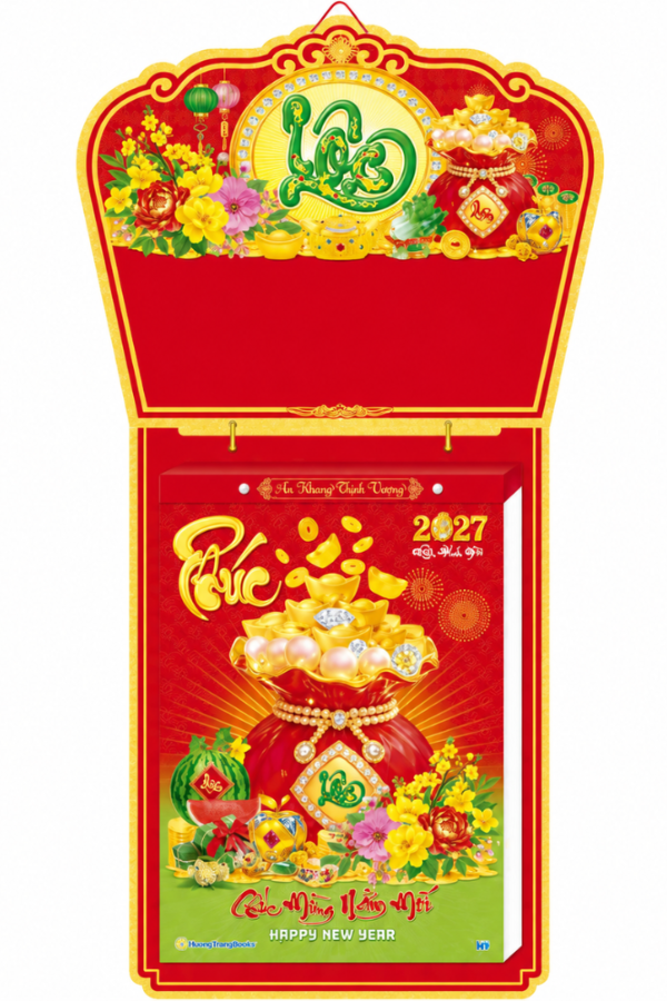 Lịch Bloc Si&ecirc;u Cực Đại 2027 Đinh M&ugrave;i - Qu&ecirc; Hương (38x53 cm) - Mẫu NSHT2