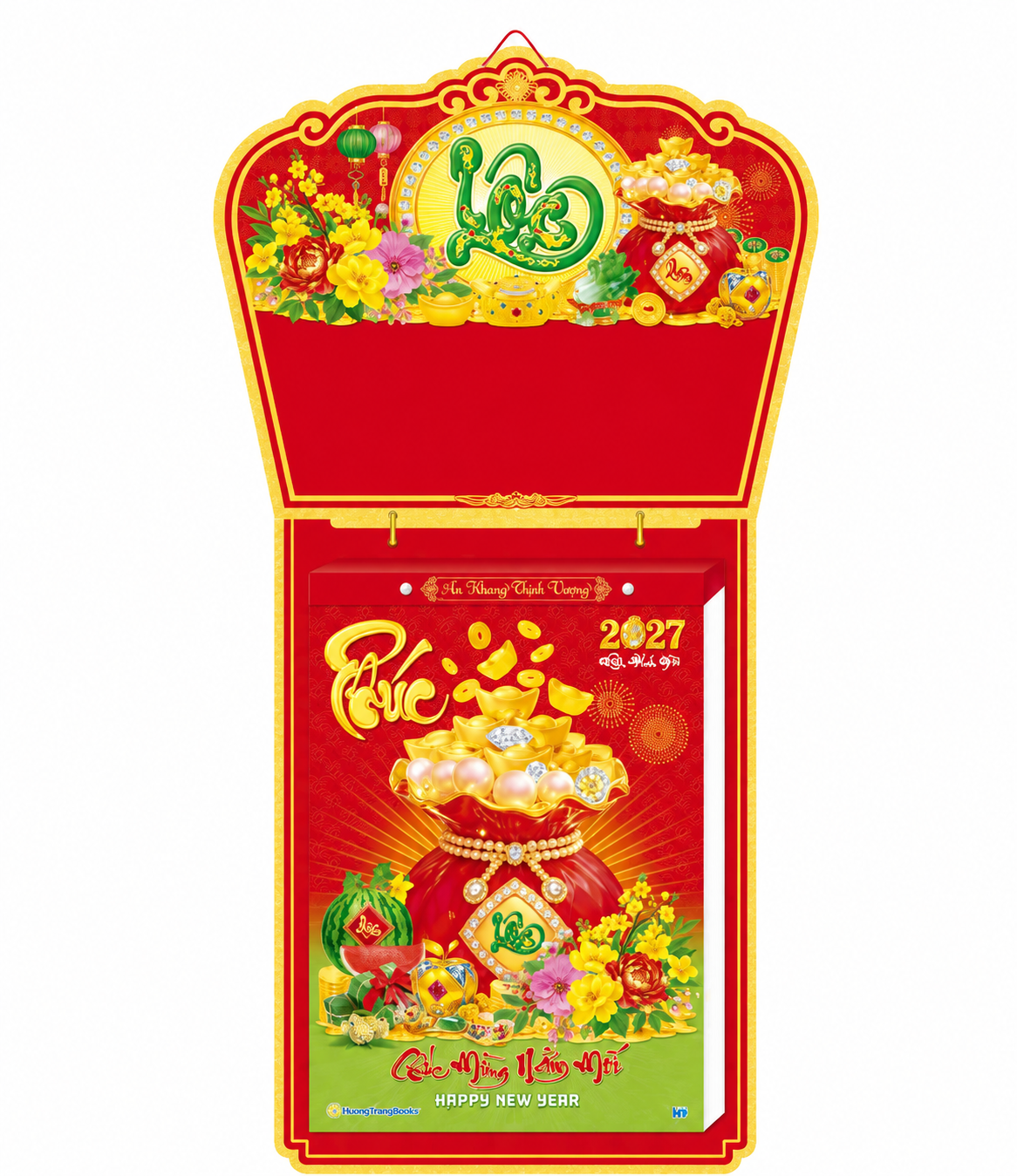 Lịch Bloc Si&ecirc;u Cực Đại 2027 Đinh M&ugrave;i - Qu&ecirc; Hương (38x53 cm) - Mẫu NSHT2