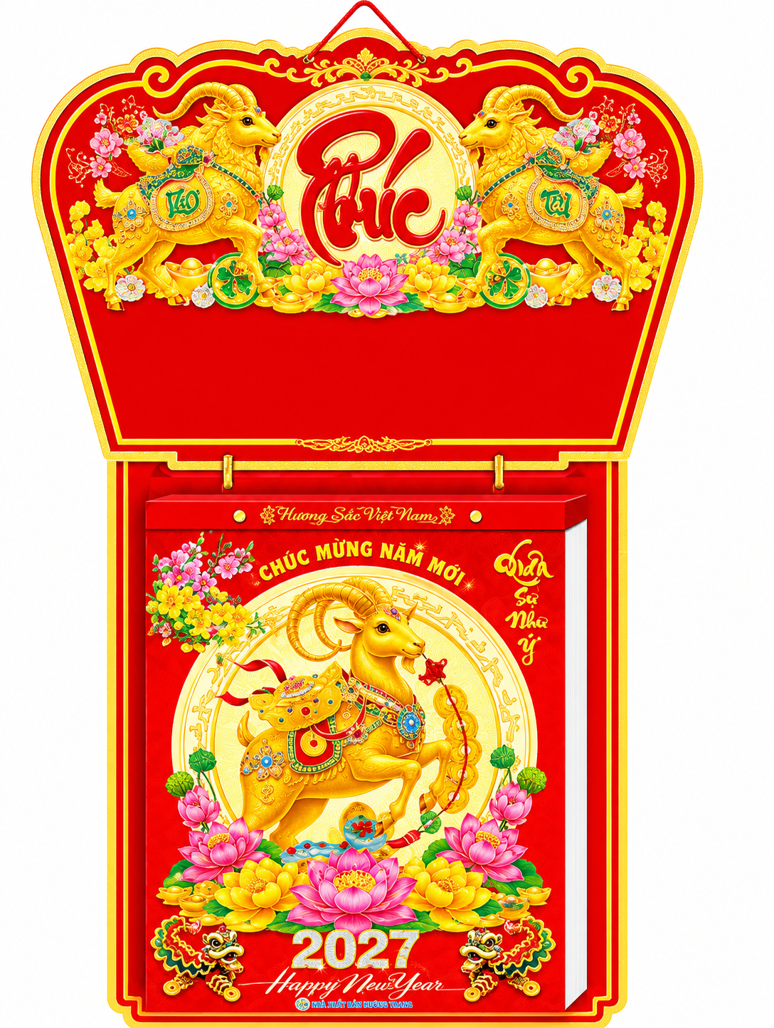 Lịch Bloc Si&ecirc;u Cực Đại 2027 Đinh M&ugrave;i - Hương Sắc Việt Nam (29x41 cm) - Mẫu NSHT3