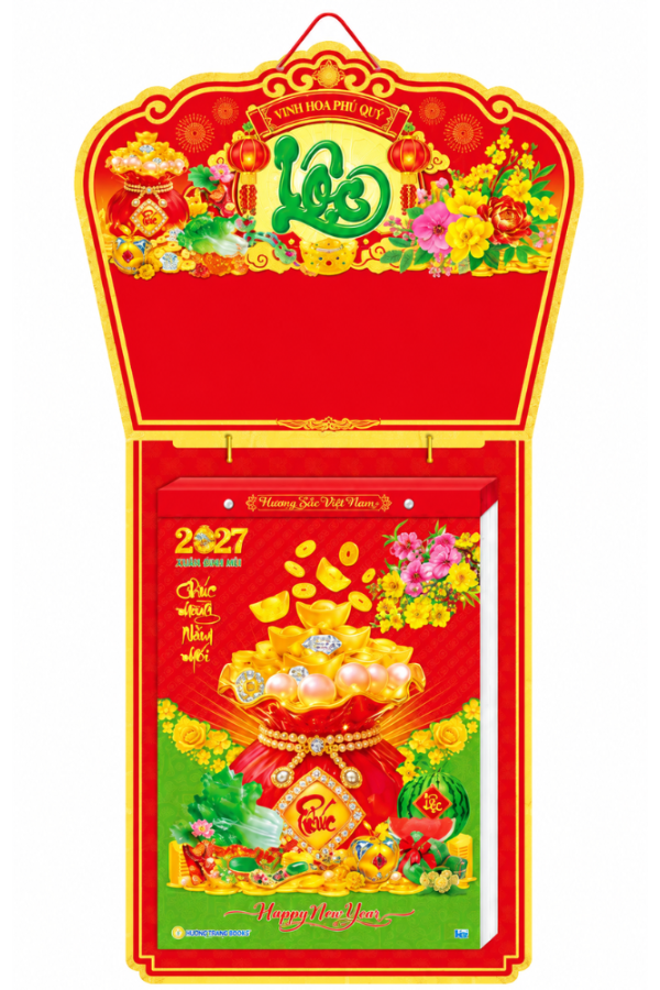 Lịch Bloc Si&ecirc;u Cực Đại 2027 Đinh M&ugrave;i - Hương Sắc Việt Nam (29x41 cm) - Mẫu NSHT4