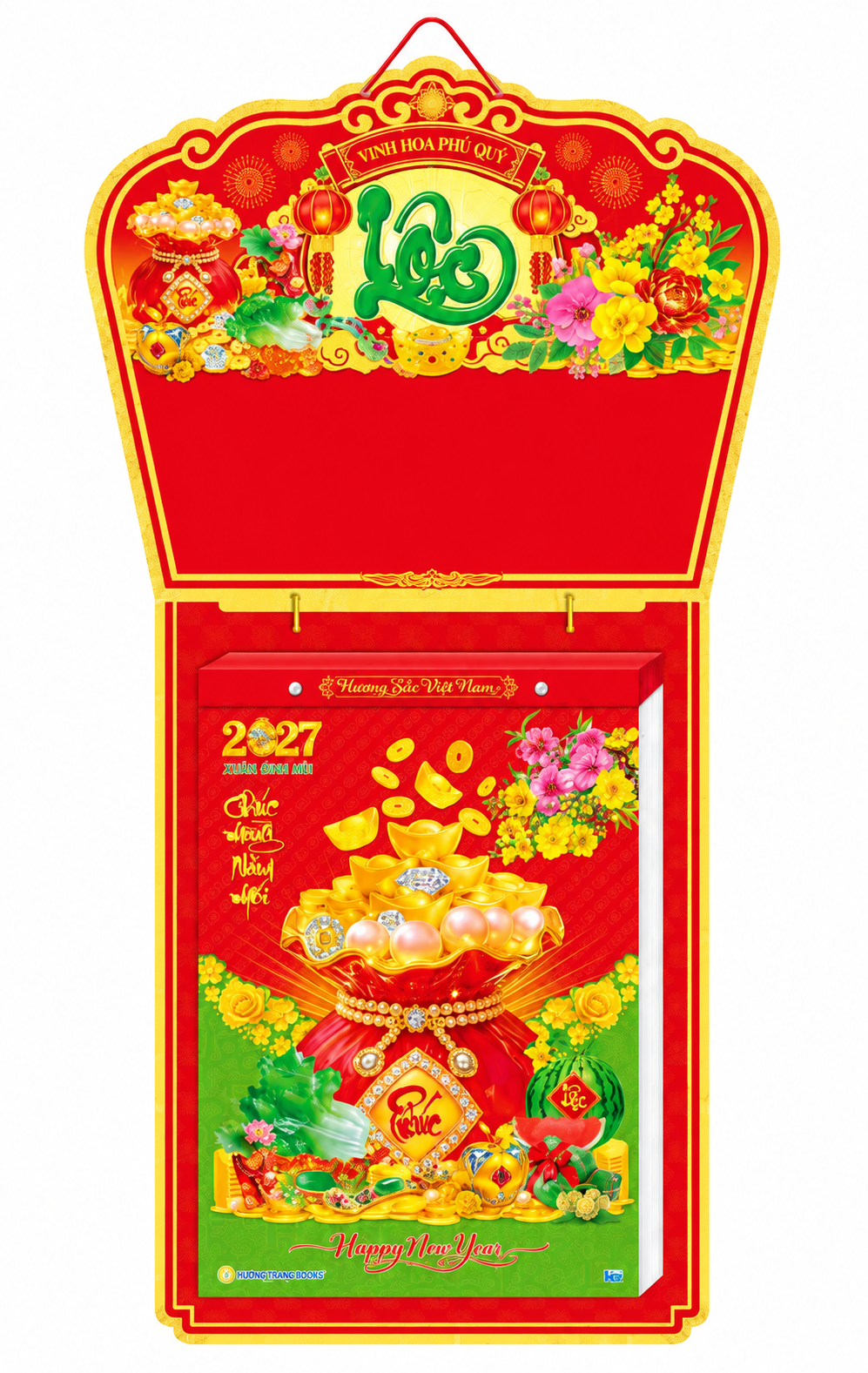 Lịch Bloc Si&ecirc;u Cực Đại 2027 Đinh M&ugrave;i - Hương Sắc Việt Nam (29x41 cm) - Mẫu NSHT4