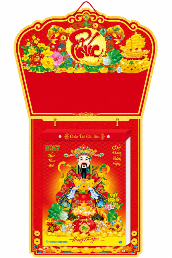 Lịch Bloc Cực Đại 2027 Đinh M&ugrave;i - Chi&ecirc;u T&agrave;i Tấn Bảo (25x35 cm) - Mẫu NSHT7