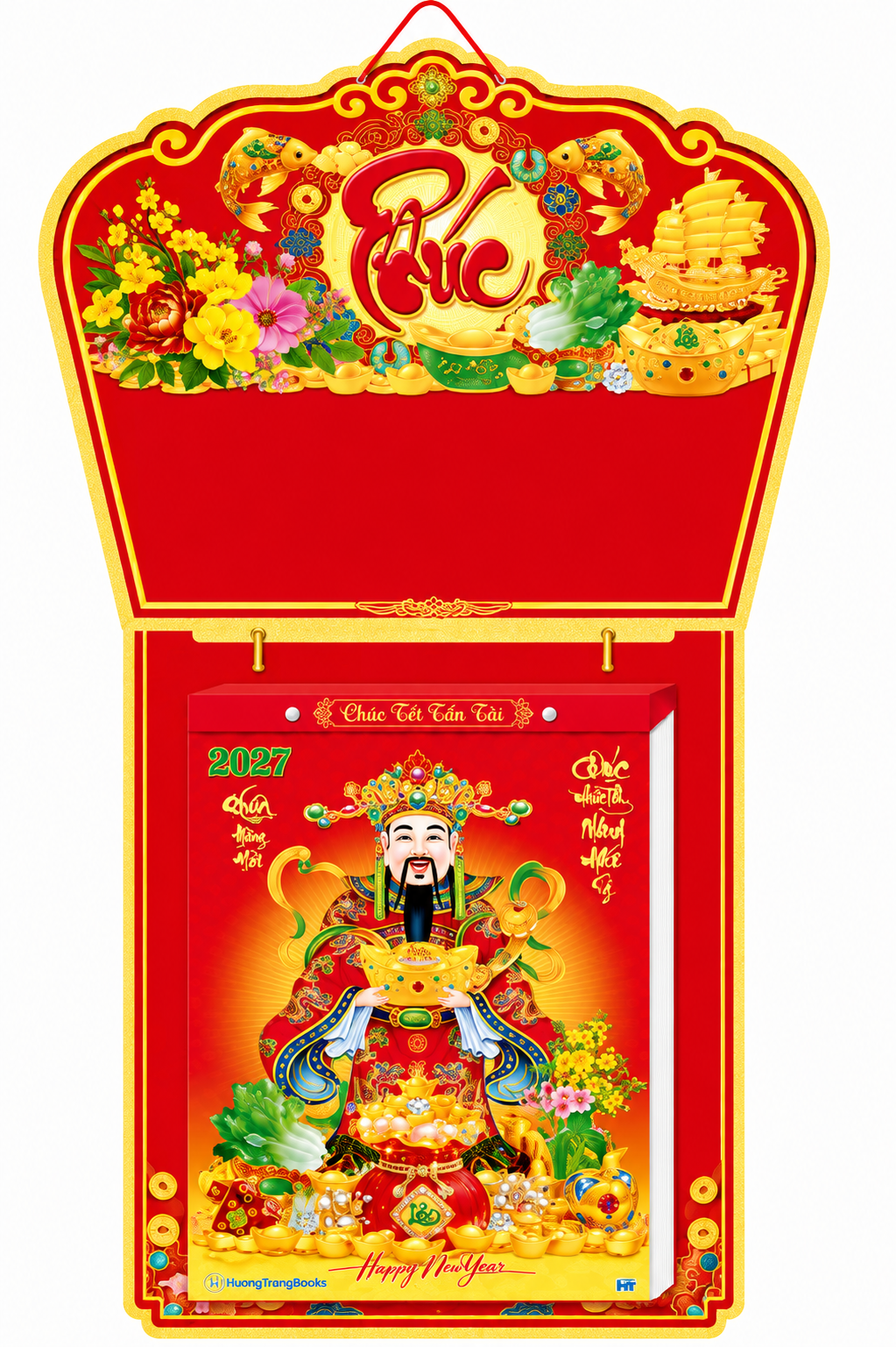 Lịch Bloc Cực Đại 2027 Đinh M&ugrave;i - Chi&ecirc;u T&agrave;i Tấn Bảo (25x35 cm) - Mẫu NSHT7