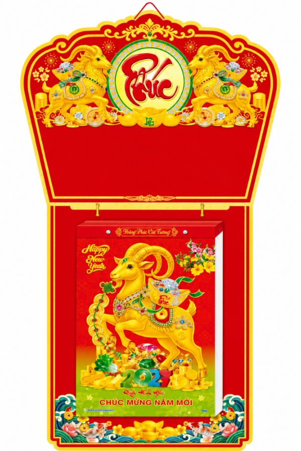 Lịch Bloc Si&ecirc;u Đại 2027 Đinh M&ugrave;i - Hồng Ph&uacute;c C&aacute;t Tường (20x30 cm) - Mẫu NSHT8
