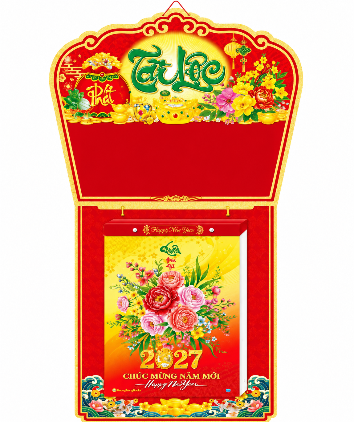 Lịch Bloc Si&ecirc;u Đại 2027 Đinh M&ugrave;i - Hồng Ph&uacute;c C&aacute;t Tường (20x30 cm) - Mẫu NSHT9