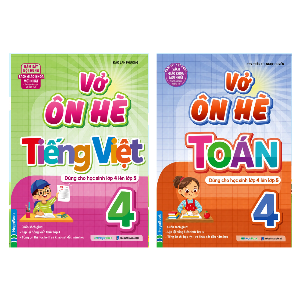 Combo Vở &Ocirc;n H&egrave; To&aacute;n V&agrave; Tiếng Việt Lớp 4 - D&agrave;nh Cho Học Sinh Lớp 4 L&ecirc;n Lớp 5 ( Theo Chương Tr&igrave;nh SGK Mới Nhất) 