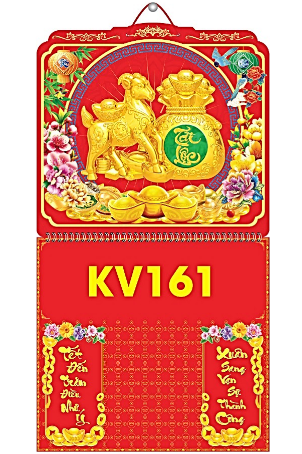 B&igrave;a Lịch L&ograve; Xo Giữa 2027 - D&aacute;n Nổi 37x70cm (Gắn Bloc) - Mẫu NSKV161-164