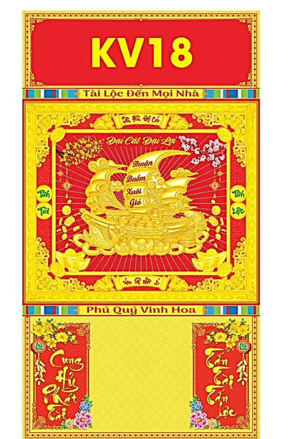 B&igrave;a Gấp 40x73cm Khung V&agrave;ng D&aacute;n Chữ Nổi 3D 2027 (Gắn Bloc) - Mẫu NSKV18-23