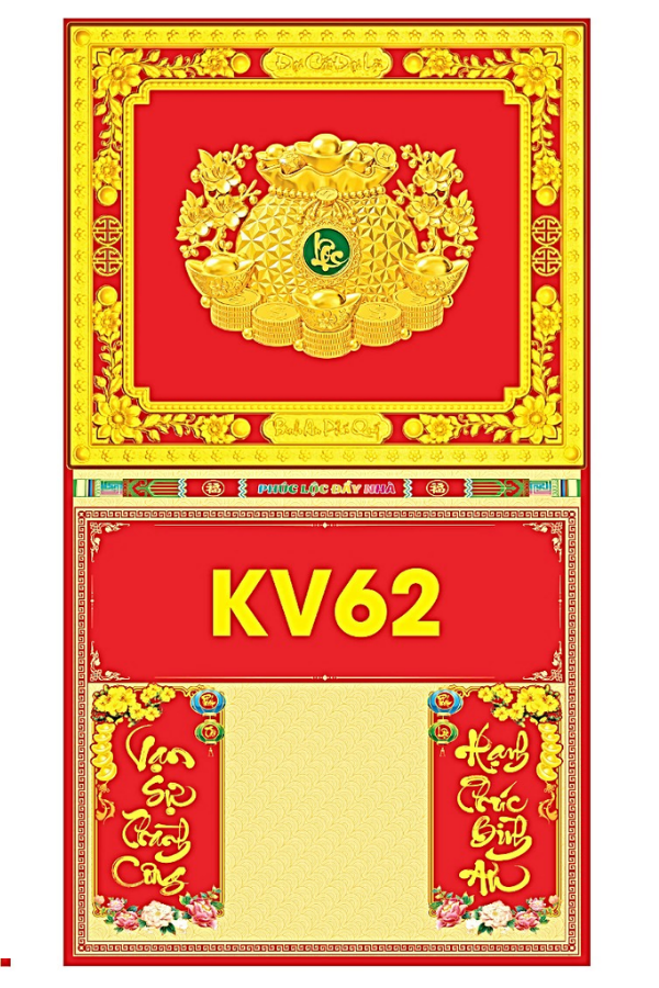 B&igrave;a Gấp 40x72cm Khung V&agrave;ng D&aacute;n Chữ Nổi 3D 2027 (Gắn Bloc) - Mẫu NSKV60-65