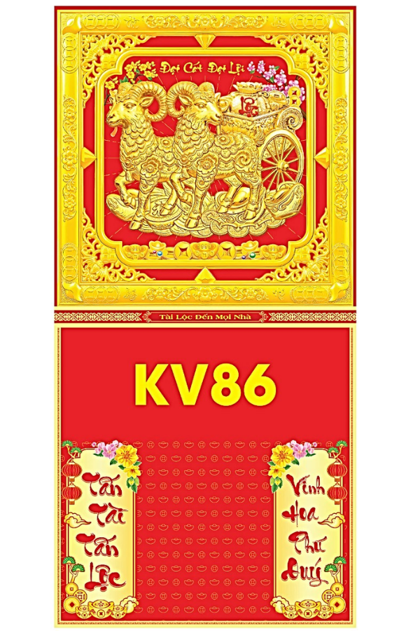 B&igrave;a Gấp 35x72cm Khung V&agrave;ng D&aacute;n Chữ Nổi 3D 2027 (Gắn Bloc) - Mẫu NSKV84-89