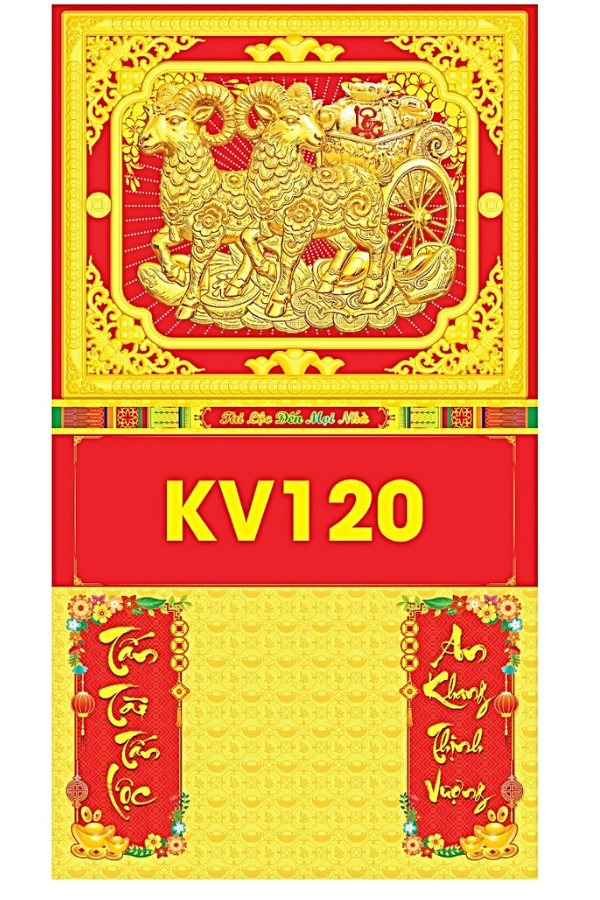 B&igrave;a Gấp 35x63cm Khung V&agrave;ng D&aacute;n Chữ Nổi 3D 2027 (Gắn Bloc) - Mẫu NSKV118-123