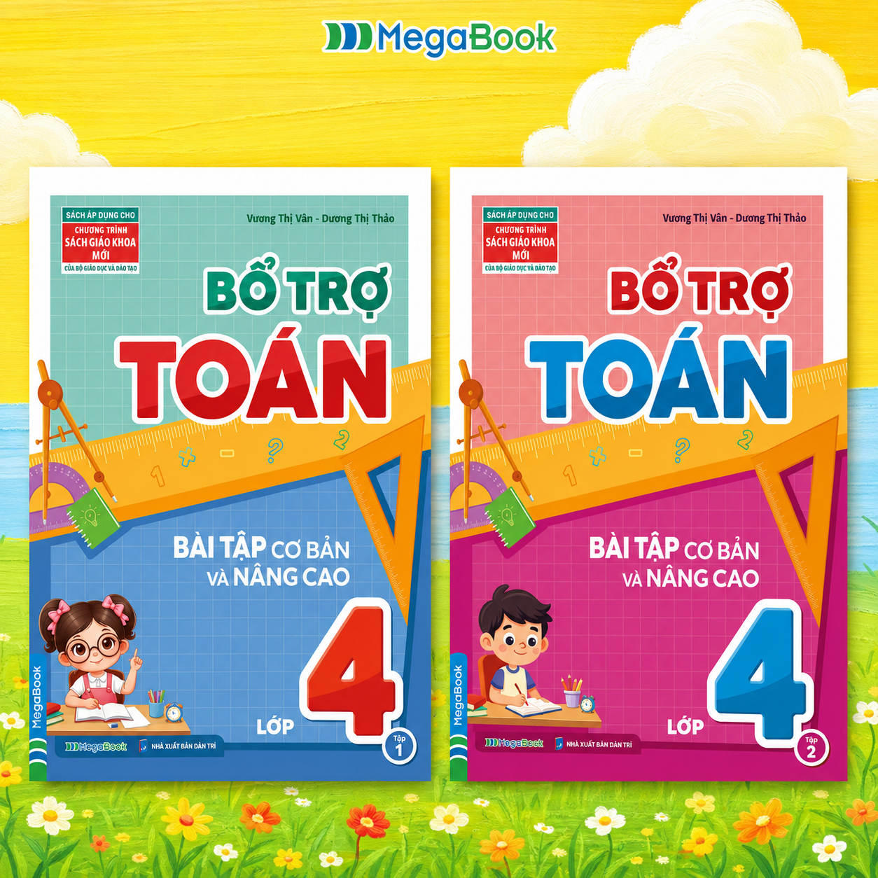 Combo Bổ Trợ To&aacute;n B&agrave;i Tập Cơ Bản V&agrave; N&acirc;ng Cao Lớp 4 (2 Tập)