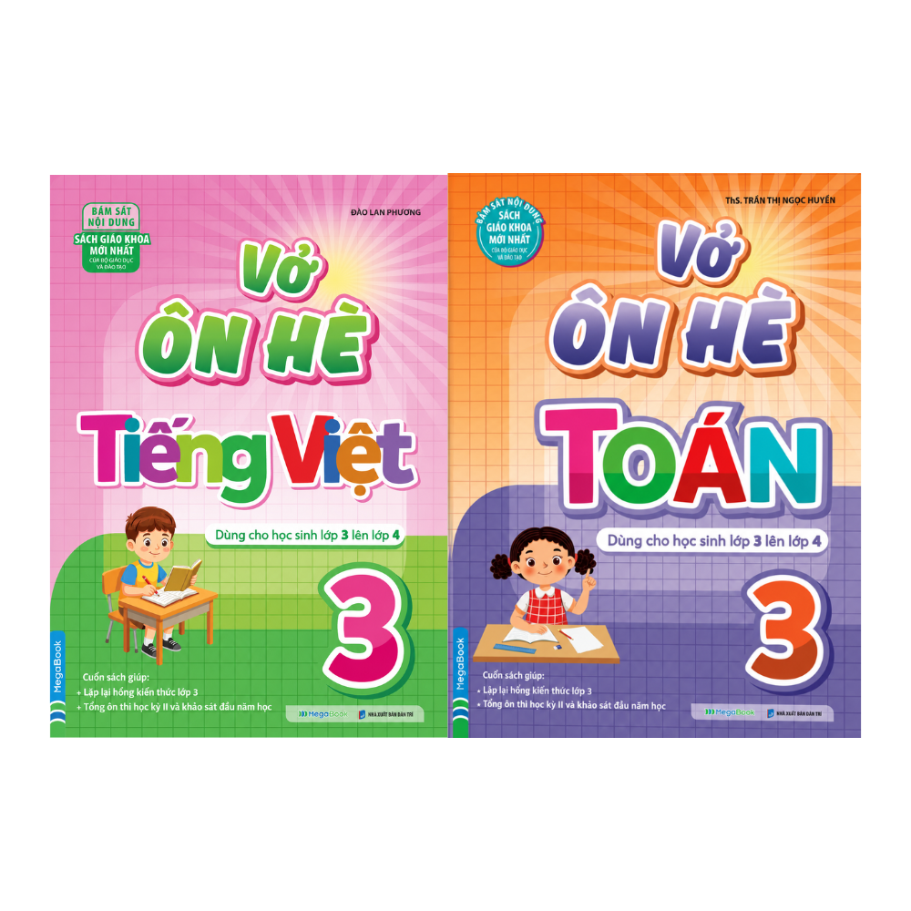 Combo Vở &Ocirc;n H&egrave; To&aacute;n V&agrave; Tiếng Việt Lớp 3 - D&ugrave;ng Cho Học Sinh Lớp 3 L&ecirc;n Lớp 4 (Bộ 2 Cuốn)