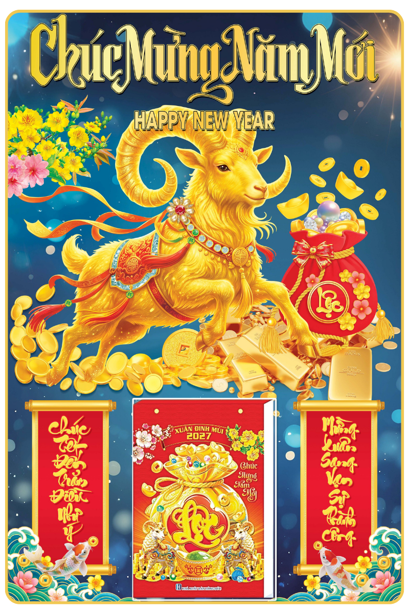 13 Mẫu Nhất Dương Chi&ecirc;u T&agrave;i - Lịch Treo Tường Laminate Tr&aacute;ng Gương 2027 (40x60 cm)