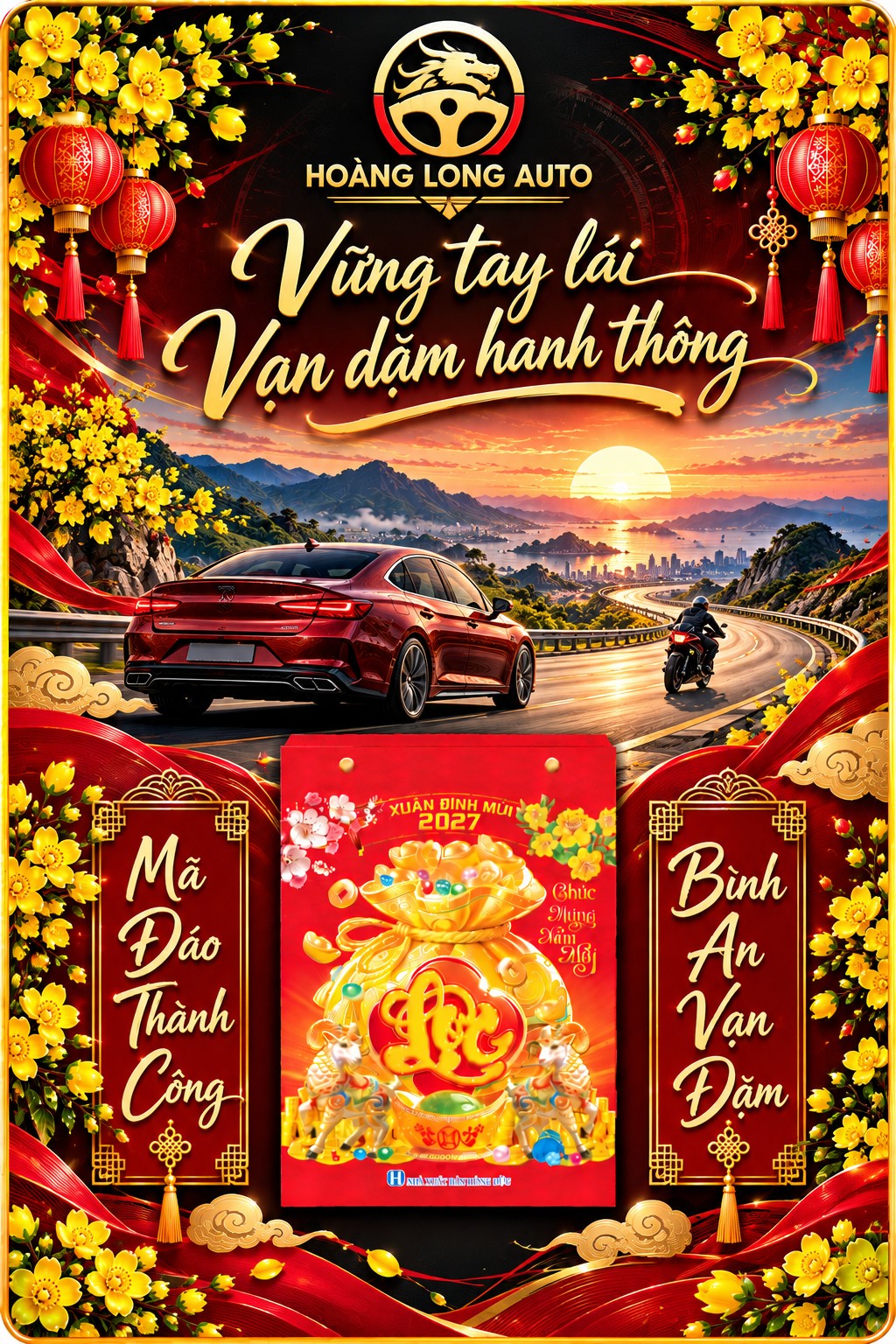 Lịch Độc Quyền Mẫu &Ocirc; T&ocirc; - Xe M&aacute;y - Lịch Treo Tường Laminate Tr&aacute;ng Gương 2027 (40x60 cm)